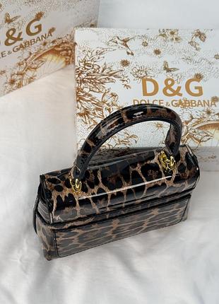 Сумка dg logo leopard patent mini bag 5