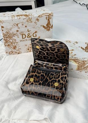 Сумка dg logo leopard patent mini bag 9