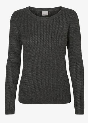 Vero moda темно-сірий джемпер в коси