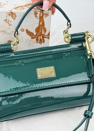 Сумка mini sicily green patent leather 3