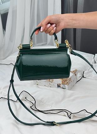 Сумка mini sicily green patent leather 6