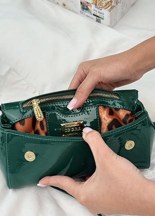 Сумка mini sicily green patent leather 7