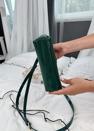 Сумка mini sicily green patent leather 5