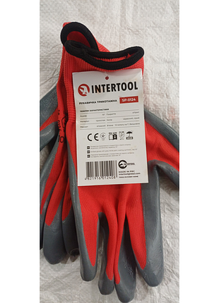 Рукавиці робочі intertool sp-0124 трикотажні з нітриловим покриттям (розмір 10") 2