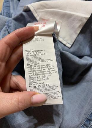 Джинсовое платье-рубашка от levi's с эластичной резинкой на талии. 5