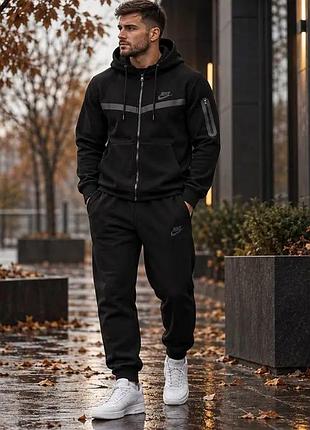 Спортивний костюм чоловічий nike флісовий чорний