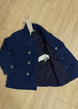 Куртка для хлопчика benetton бушлат бавовна синя