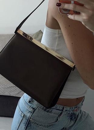 Gucci vintage metal frame оригінальна шкіряна сумка / vintage gucci