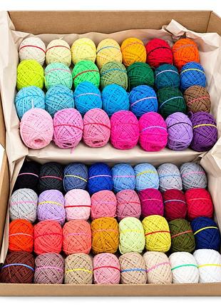 Большой набор для вязания игрушек candy-yarn cy22_15573_10657, 60 цветов по 12 грамм