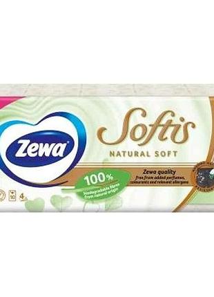 Серветки косметичні softis (1блок*10пач*9хуст) тм zewa