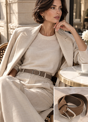 Ремінь жіночий zara бежевий