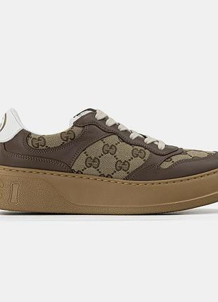 Новинка жіночі кросівки gucci gg sneakers brown premium