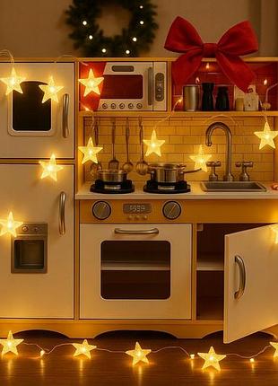 Дерев'яна кухня xxl для дітей велика з led + аксесуари