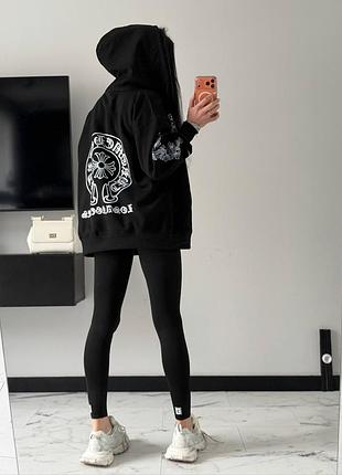Жіноче худі chrome hearts чорне з принтом
