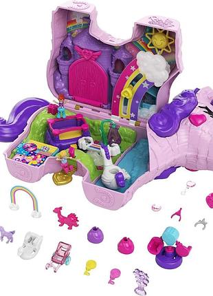 Polly pocket єдиноріг сюрприз великий компактний набір з мікроляльками polly і lila 25 сюрпризів та аксесуарів для гри на