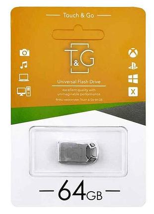 Флешка usb 64gb 2.0 110 metal сталева (коротка) тм tg