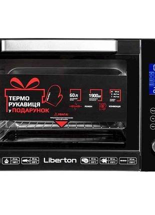 Электродуховка 2200вт 60л leo-601e black тм liberton