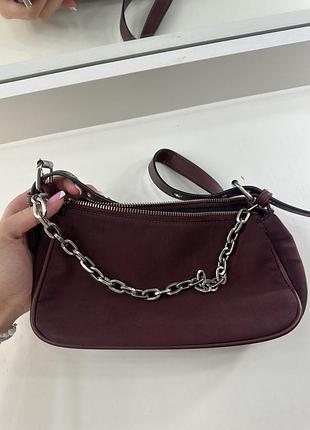 Сумка жіноча stradivarius бордова 3