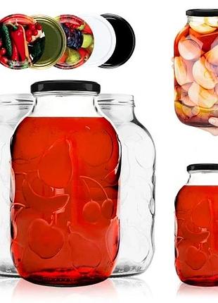 6x скляна банка 5 л банка для настоянок заготовок меду компоту квашених продуктів 5000 мл