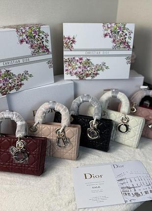 Сумка жіноча christian dior lady dior, чорна, бежева, червона