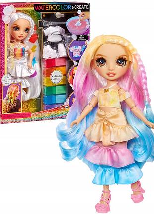 Акварельна лялька "fashion rainbow high" з бронзовими очима та видалянними фарбами