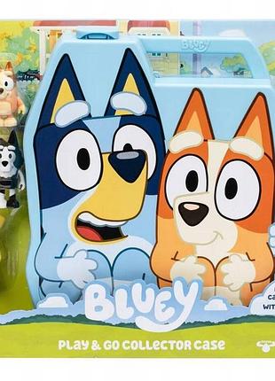 Bluey і bingo цуценята фігурки 8 штук + валіза