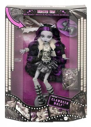 Лялька monster high reel drama страшний сеанс clawdeen wolf + кіт crescento