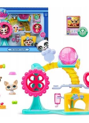 Littlest pet shop fun factory плац для гри великий набір іграшкової фабрики 00519