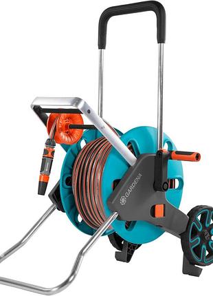 Gardena aquaroll m easy візок для шланга до 60 м міцна металева рама комфортне направлення шланга захист від капання (18517-20)
