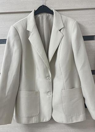 Жіночий піджак-жакет молочного кольору, 42/xl/50