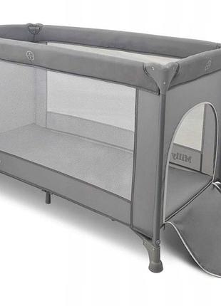 Ліжечко туристичне milly mally 60 x 120 см сірий