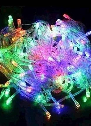 Гирлянда 400led мульти 24м прозрачный провод тм китай