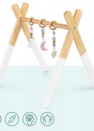 Дерев'яний освітній стійка baby gym білий розвиток і гра для немовлят