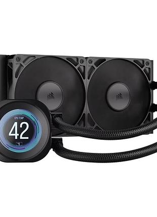 Система жидкостного охлаждения corsair nautilus 240 rs lcd 240 мм с вентиляторами 2×120 мм black (cw-9061031-ww)