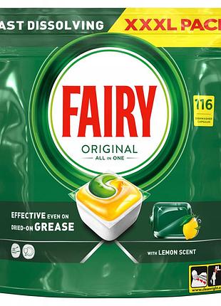 Fairy original цитрус капсули для посудомийної машини all in one 116 таблеток