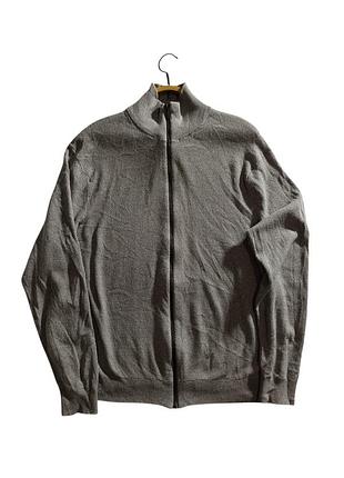 Чоловічий сірий кардиган / кофта на блискавці george (100% котон, xl)