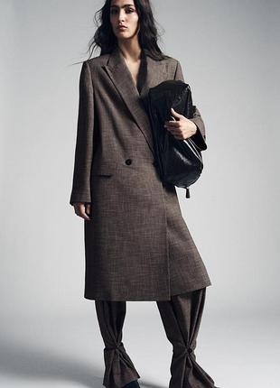 Двобортне пальто-сюртук zara розмір s