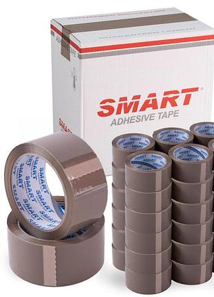 Скотч smart 48x100y коричневий 48/92 м пакувальний довгий 36 шт.