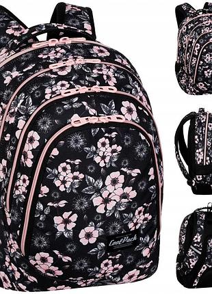 Coolpack шкільний рюкзак для підлітків drafter helen квіти для дівчинки чорний
