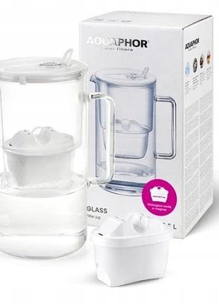 Скляний фільтруючий кувшин aquaphor glass з фільтром maxfor mg2 2,5 л