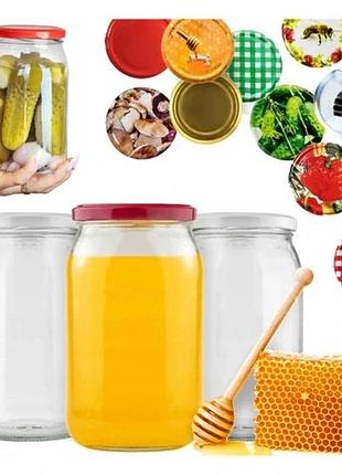 48x банки 900мл для меду заготовок огірків + кришка fi82 скляна банка 0,9л