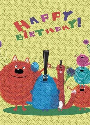 Салфетки с рисунком день рождения 16шт бумажные 33*33см happy birthday 2слойки тм silken