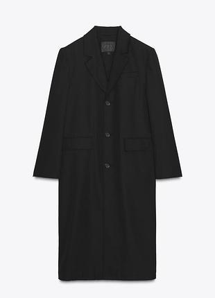Жіноча чорне пальто фрак оверсайз zara розмір м
