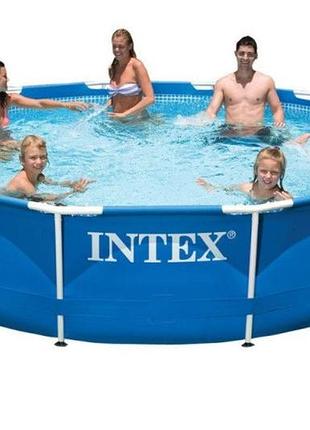 Металевий садовий басейн на каркасі круглий intex 28210np 366 шт. 76 см