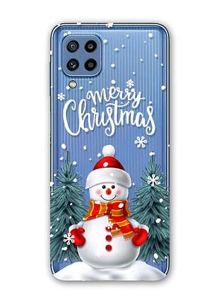 Прозорий чохол samsung galaxy m32 / m22 / a22 4g сніговик (принт 152)