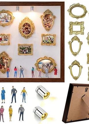 Рамка mini muzeum diy led з фігурками для декорації та фото подарунок