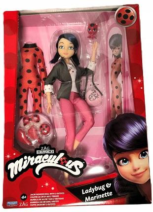 Лялька miraculous marinette зі костюмом biedronki ladybug & marinette