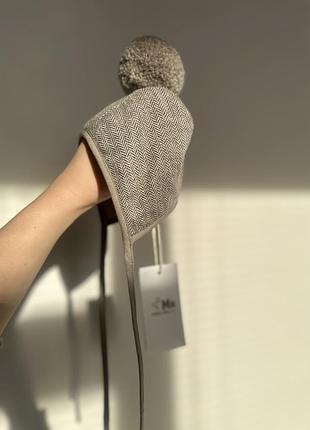 Ретро-шапочка😍 коричнева з помпоном 4