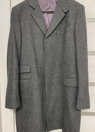 Пальто чоловіче brook taverner сіре в клітинку 100% вовни розмір 42/xl/50