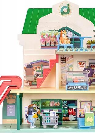 Іграшковий набір moose toys bluey супермаркет з звуком будиночок фігурки